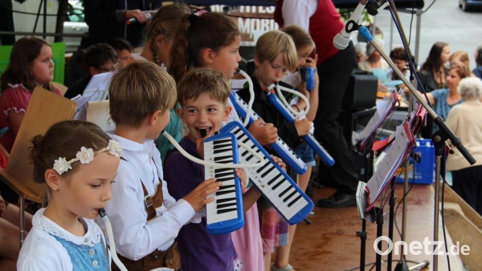 Jakobikirwa 2019 in Freudenberg: Der Nachwuchs des Musikvereins Freudenberg präsentiert sich. Bild: gri