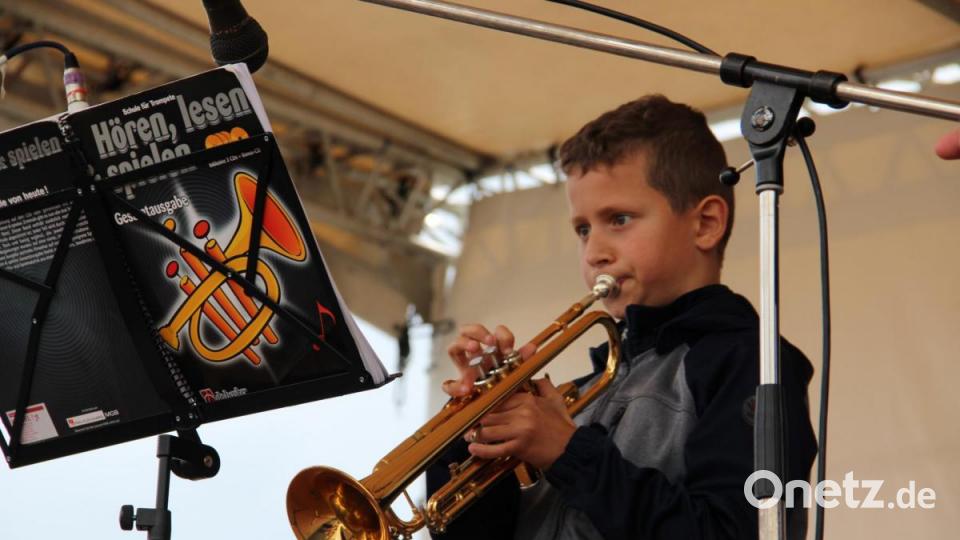 Jakobikirwa 2019 in Freudenberg: Der Nachwuchs des Musikvereins Freudenberg präsentiert sich. Bild: gri