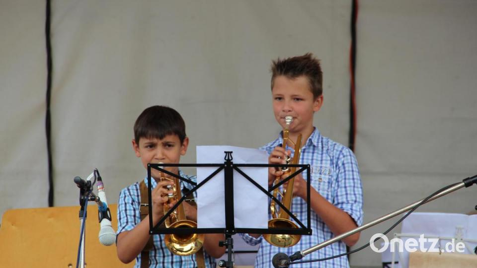 Jakobikirwa 2019 in Freudenberg: Der Nachwuchs des Musikvereins Freudenberg präsentiert sich. Bild: gri