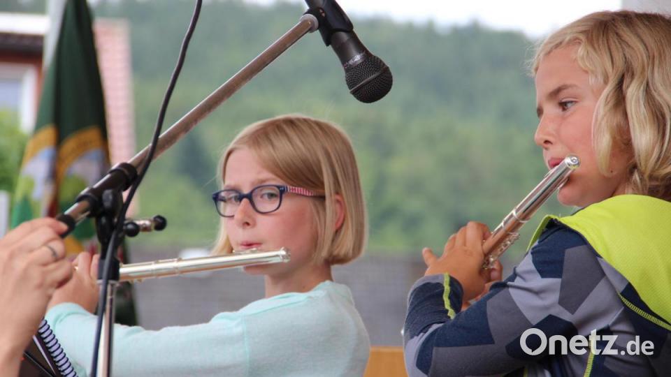 Jakobikirwa 2019 in Freudenberg: Der Nachwuchs des Musikvereins Freudenberg präsentiert sich. Bild: gri