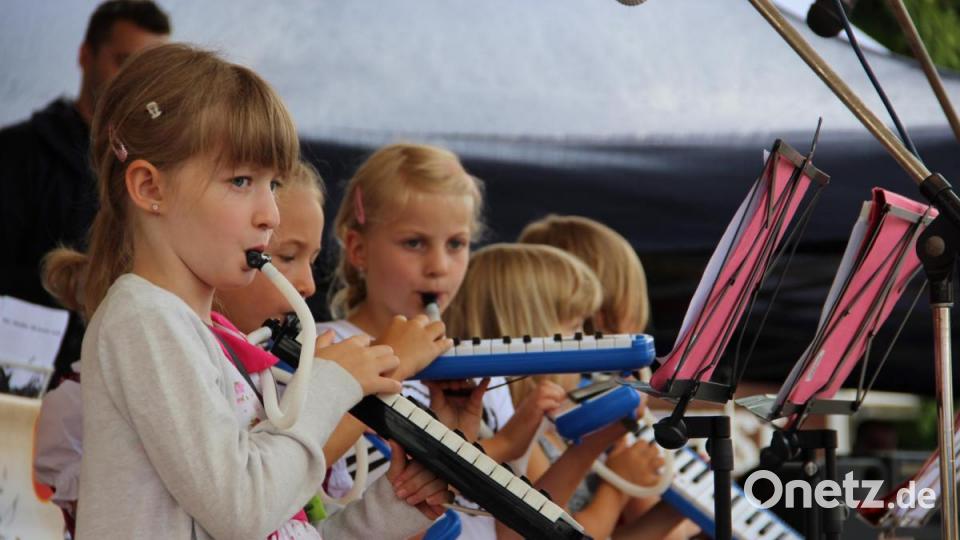Jakobikirwa 2019 in Freudenberg: Der Nachwuchs des Musikvereins Freudenberg präsentiert sich. Bild: gri