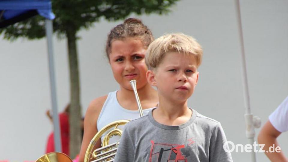 Jakobikirwa 2019 in Freudenberg: Der Nachwuchs des Musikvereins Freudenberg präsentiert sich. Bild: gri