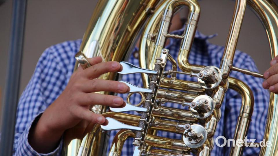 Jakobikirwa 2019 in Freudenberg: Der Nachwuchs des Musikvereins Freudenberg präsentiert sich. Bild: gri