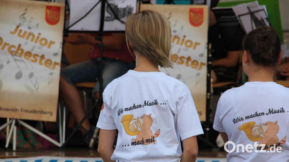 Jakobikirwa 2019 in Freudenberg: Der Nachwuchs des Musikvereins Freudenberg präsentiert sich. Bild: gri