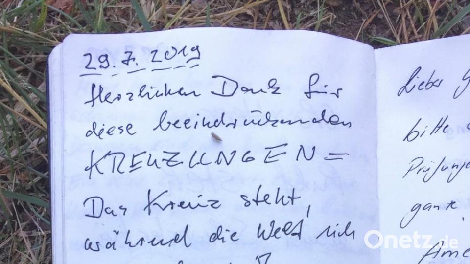 Der Eintrag des Domvikars im Gästebuch der Asphaltkapelle. Bild: gri