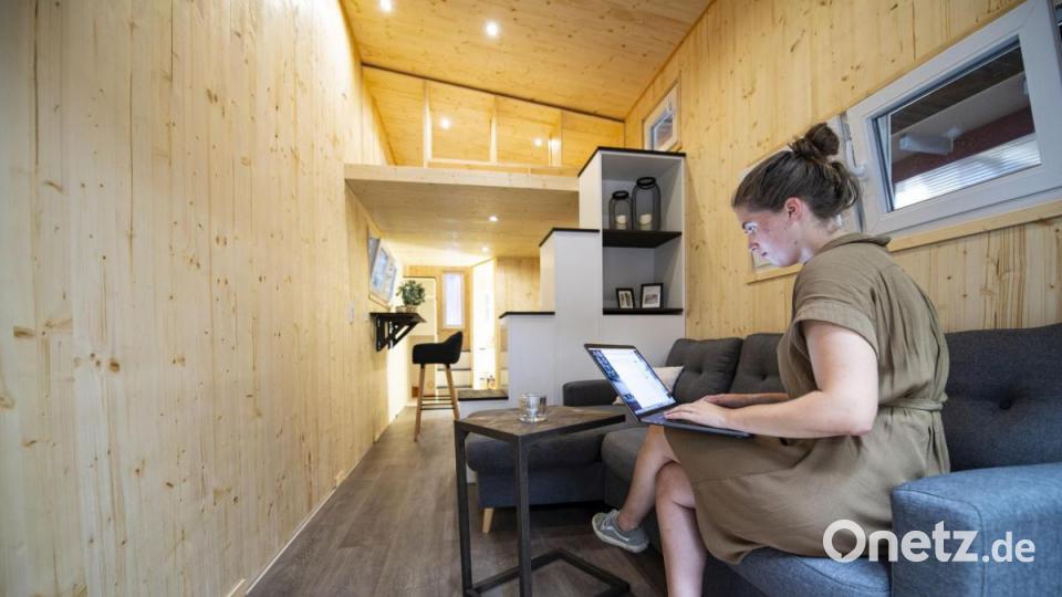 Neuer Trend für&#039;s Bauen und Wohnen: Tiny Houses. Bild: Guido Kirchner/dpa