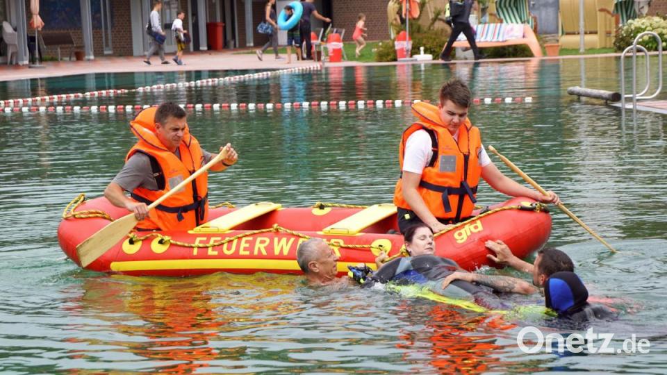 Hier gilt es vor allem mit dem Schlauchboot bei der Bergung nicht zu kentern. Bild: bkr