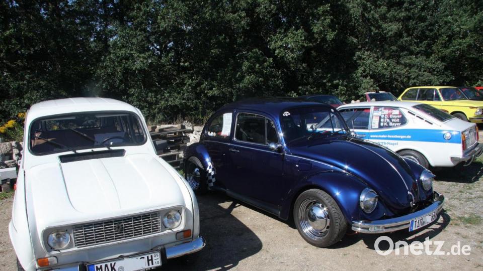 Dicht an dicht standen die Veteranen, die aus dem Parkplatz an der Burg ein Fahrzeugmuseum machten. Bild: wro