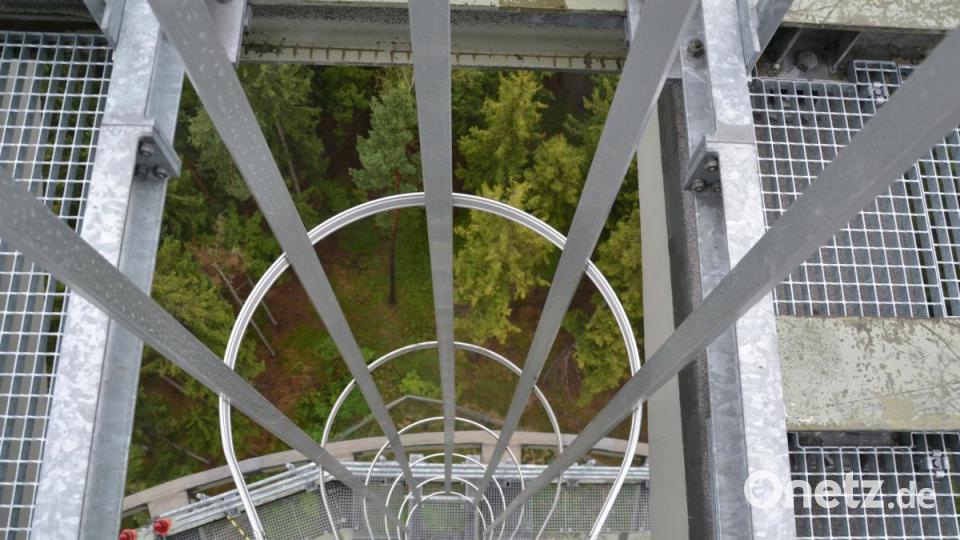 Blick von der Feuerleiter nach unten. Bild: Sonja Kaute