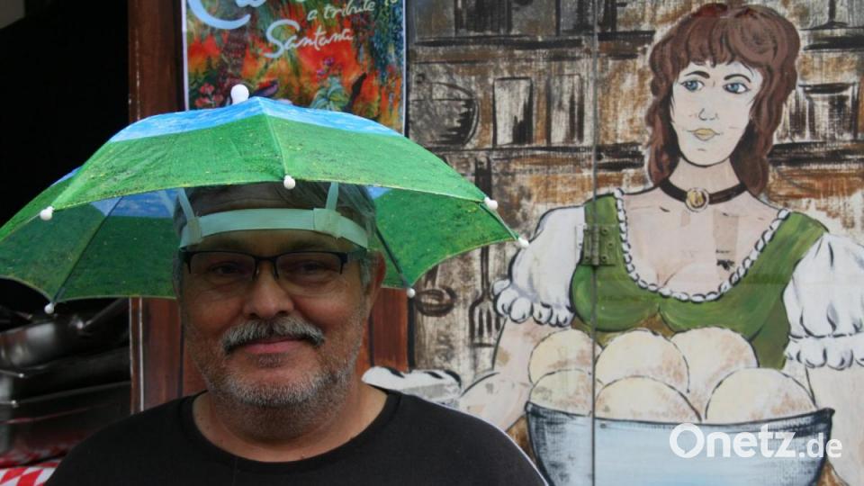 Mario Zobel kam bestens ausgerüstet zur Schlemmermeile. Bild: fpoz