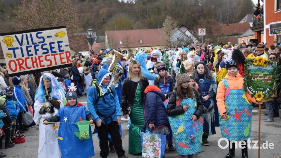 Das Dietldorfer Vils-Tiefseeorchester gab beim Faschingszug den Takt vor. Bild: bö