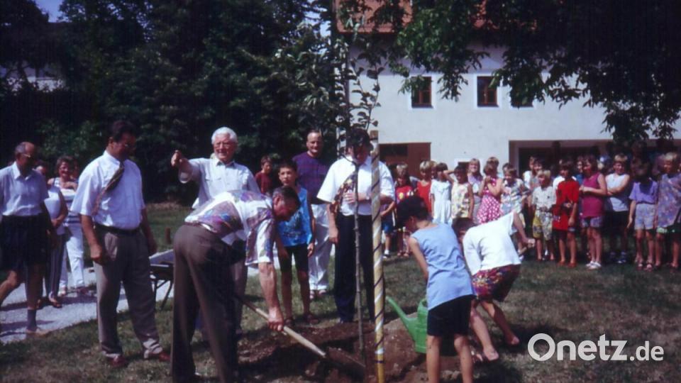 Baumpflanzen in Freudenberg. Der Anlass für diese Aufnahme ließ sich ebenso wenig ermitteln wie das Datum. Bild: hka