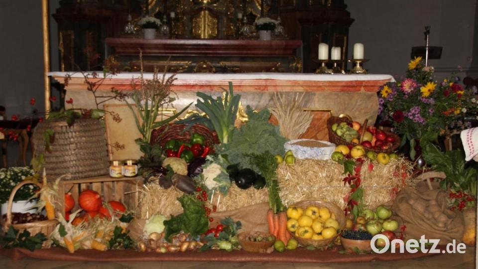 Nachdem ein Team vom Bauernverband Schnaittenbach nun 45 Jahre den Erntedankaltar in der Pfarrkirche St. Vitus in Schnaittenbach geschmückt hat, erfolgte aus Altersgründen ein Wechsel. Mit viel Liebe zum Detail wurde heuer der Erntedankaltar von einem Team aus dem Pfarrgemeinderat und einigen freiwilligen Helfern als Augenweide hergerichtet. Bild: ads