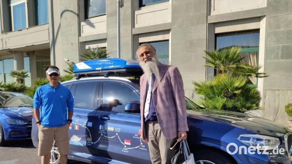 Zhao Weichen unterwegs auf der neuen Seidenstraße: Mit dem Auto von Peking bis nach Amberg. Bild: Privat