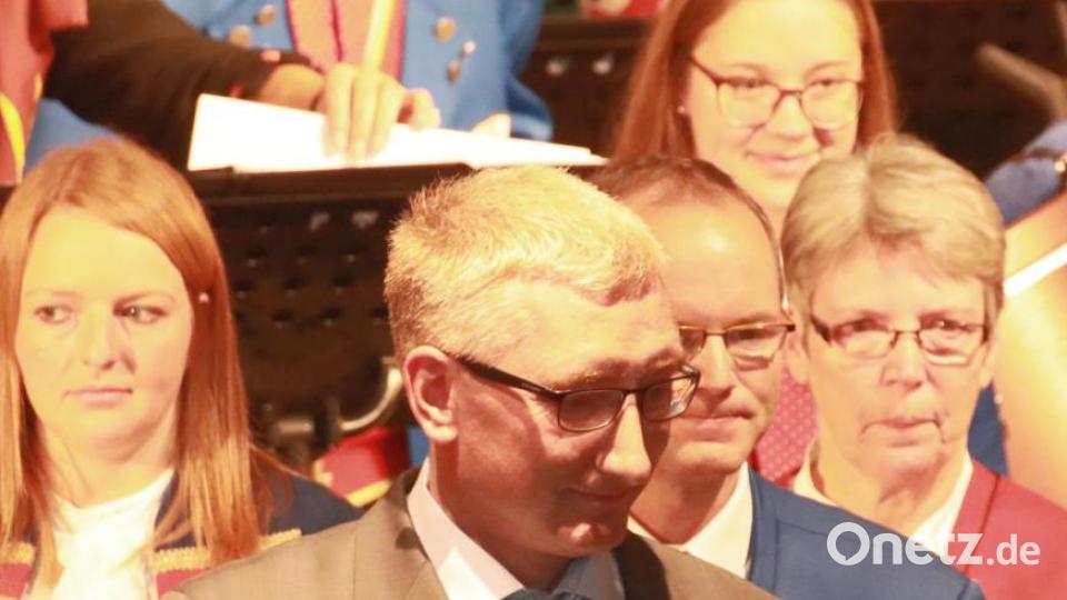 Für das Spielleuteorchester komponierte Markus Heider das Stück "Sternenkind", das er bei der Uraufführung selbst dirigierte. Bild: njn