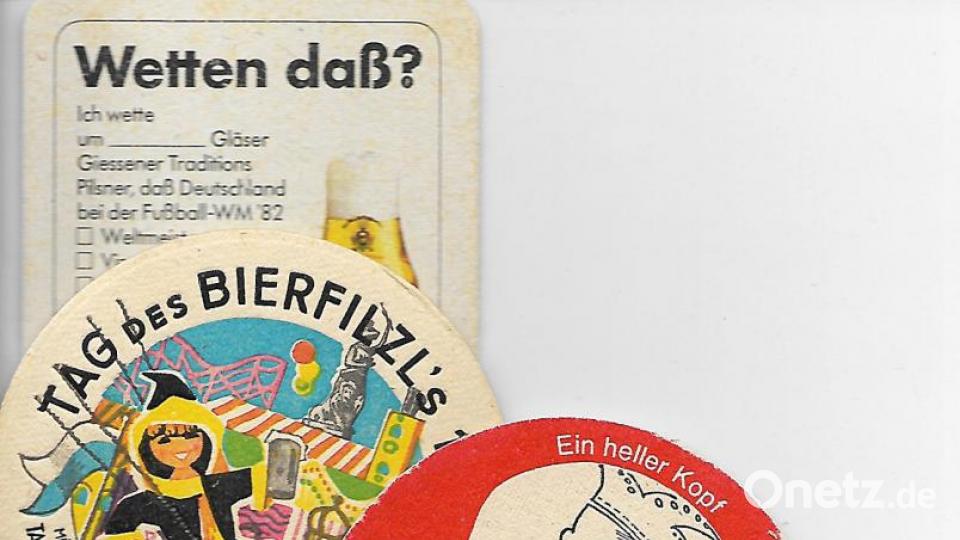 Wetten daß? Die Anlässe, ein bestimmtes Motiv aufzudrucken, sind unüberschaubar. 1962 widmete eine Münchener Tauschbörse dem Bierfilz einen eigenen Tag zu &quot;60 Jahre Bierfilz&quot; Bild: ld