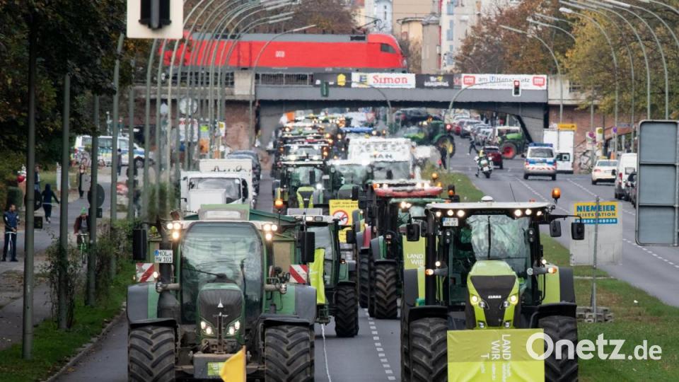 Brandenburger Bauern bei einer Protestaktion gegen das Agrarpaket der Bundesregierung in Berlin. Foto: Bernd von Jutrczenka/dpa Bild: Bernd von Jutrczenka