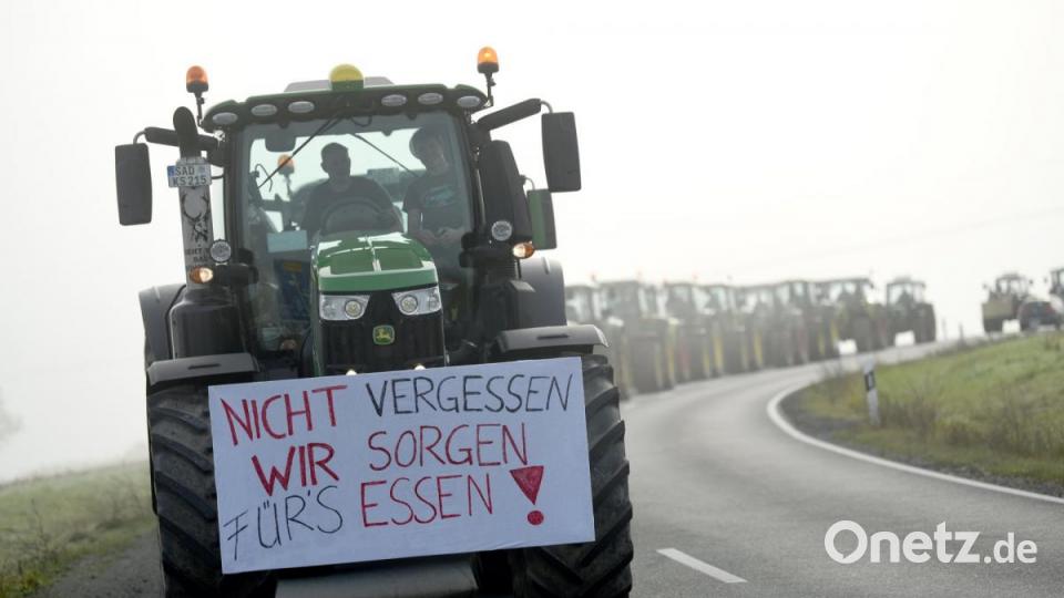 Auch Schwandorfer Landwirte protestierten in Bayreuth mit. Bild: Nicolas Armer