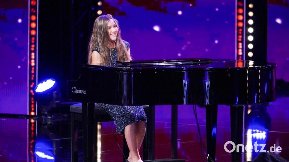 Daumen drücken für Dascha: Mit &quot;Claire du Lune&quot; will die Zwölfjährige bei RTLs &quot;Supertalent&quot; Dieter Bohlen und Co überzeugen. Das Lied spielte sie auch bei den Wurzer Sommerkonzerten. Bild: TVNOW / Stefan Gregorowius
