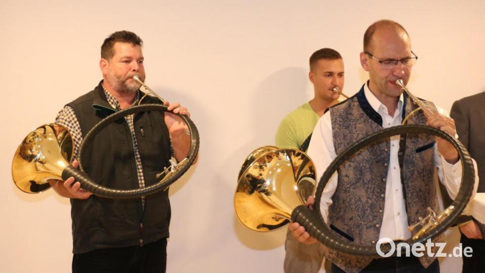 Die Kaibitzer Schlossbläser sorgten für die musikalische Umrahmung des Festaktes. Bild: rpp