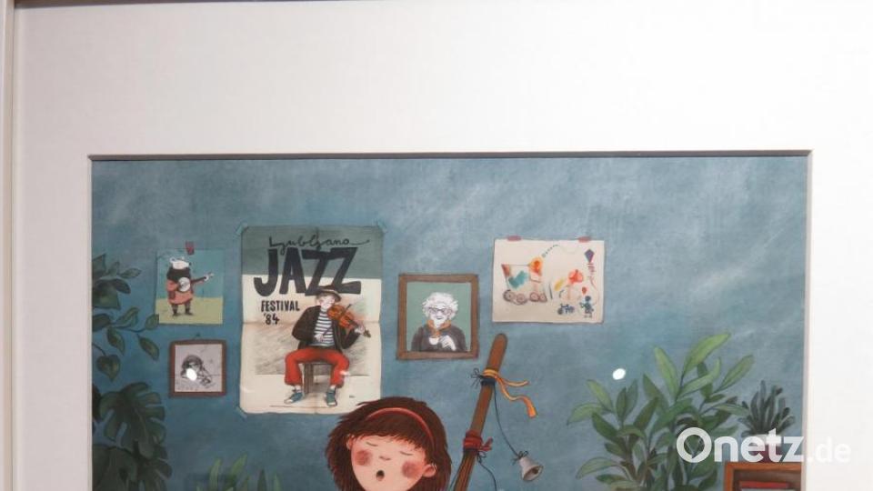 Die junge Künstlerin Anja Valena aus Slowenien, die vor einiger Zeit nach Tirschenreuth gezogen ist, zeigt erstmals wunderschöne Bilder wie aus dem Kinderbilderbuch. Bild: ubb