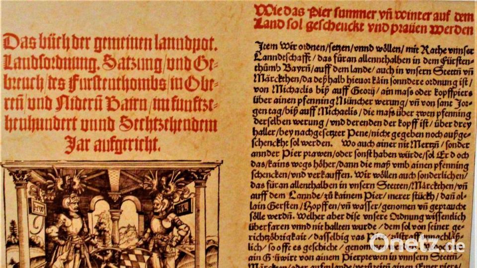 Brauereigeschichte in Kulmbach. Dabei darf das Reinheitsgebot nicht fehlen. Bild: stg