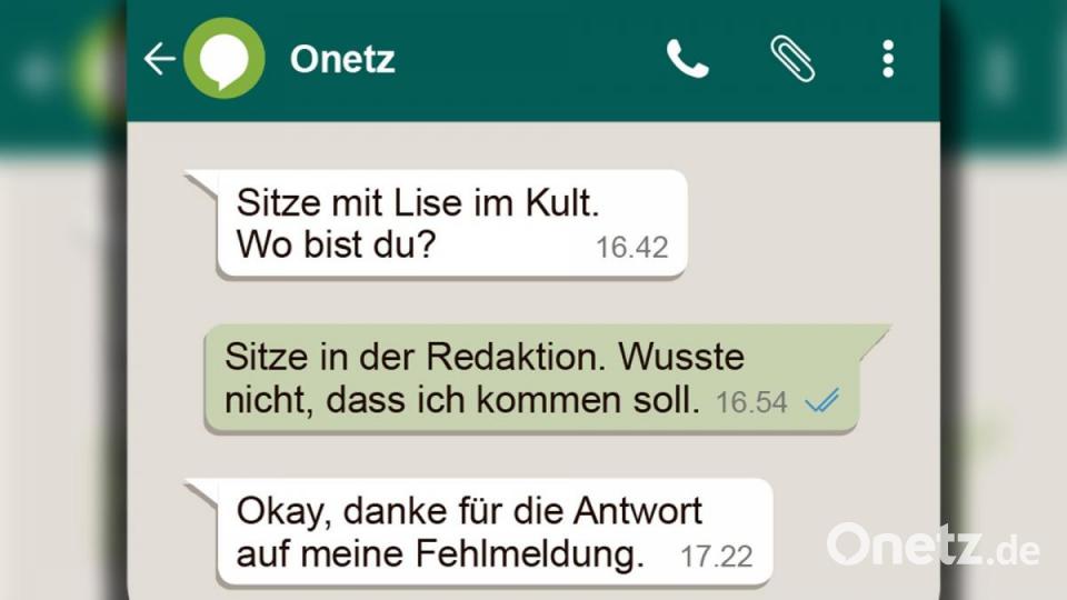 Immer wieder erreichen die Online-Redaktion Nachrichten per Whatsapp, die eigentlich für jemand anderen gedacht waren. Bild: nt/az