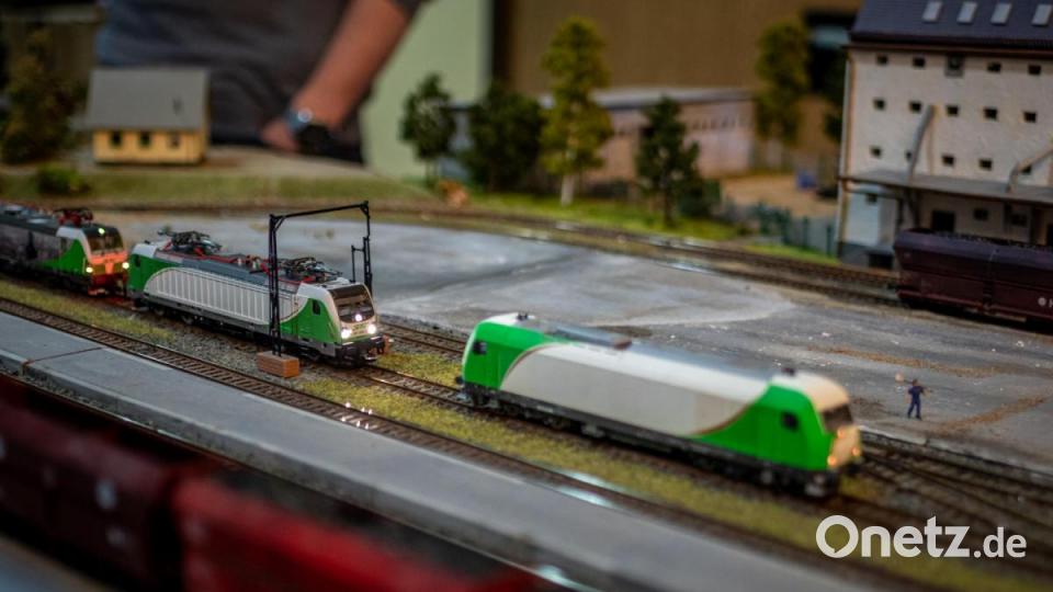 Jahrmarkt, Zoo, Ufo-Landeplätz, Kaserne, Schafherde, Feuerwehreinsätze, Friedhof und nicht zu vergessen ein Nachbau des Nabburger Bahnhofs. Auf der 24 Meter langen Modulanlage der Eisenbahnfreunde und des Modelleisenbahnclubs gab es sehr viel zu entdecken. Bild: pml