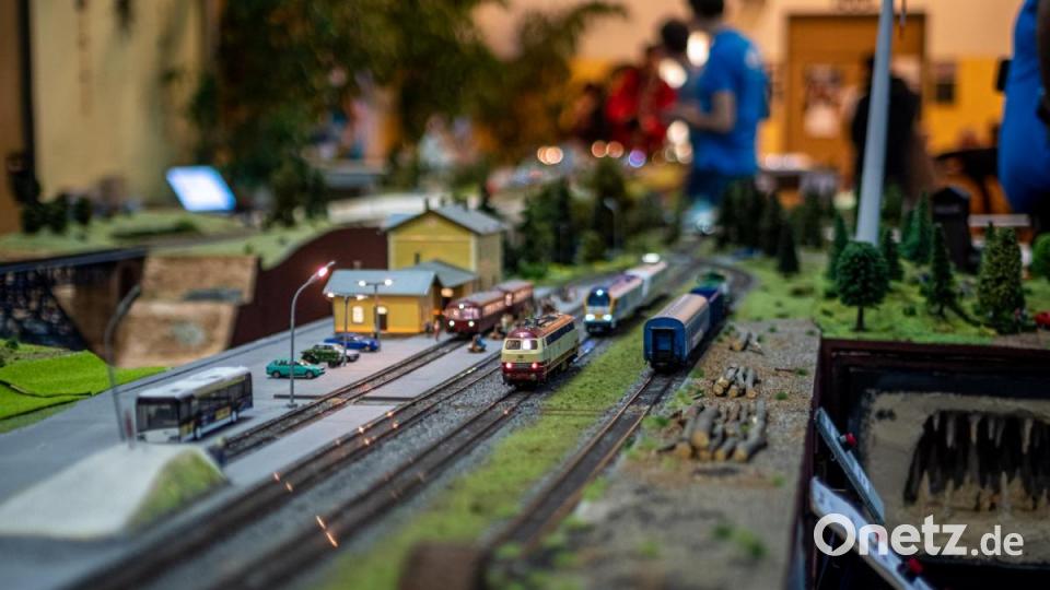Jahrmarkt, Zoo, Ufo-Landeplätz, Kaserne, Schafherde, Feuerwehreinsätze, Friedhof und nicht zu vergessen ein Nachbau des Nabburger Bahnhofs. Auf der 24 Meter langen Modulanlage der Eisenbahnfreunde und des Modelleisenbahnclubs gab es sehr viel zu entdecken. Bild: pml