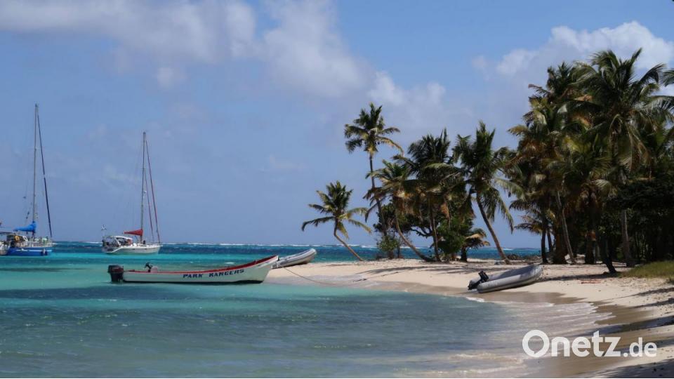 Ankern fast am Strand auf den Tobago Cays. Bild: Lisa und Horst Mösbauer/exb