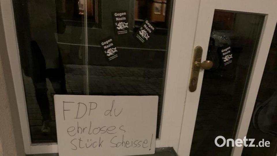 Ihre Wut lebten Unbekannte am Büro von Ulrich Lechte aus. Bild: Ulrich Lechte