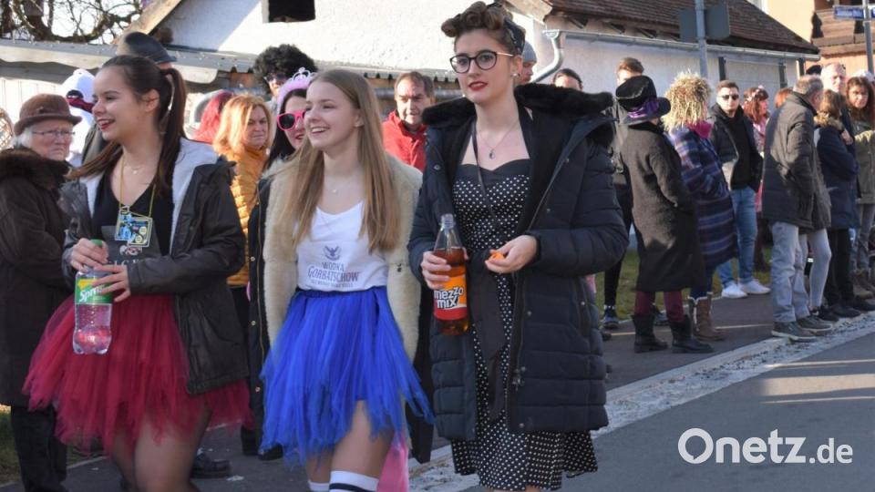 Der 3. Revival-Faschingszug schlängelte sich am Sonntag durch die Straßen von Hütten. Bild: rgr