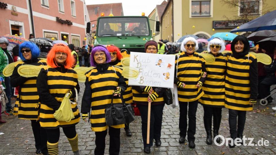 Die Bienen des Frauenbundes machen sich Sorgen um eine Blumenwiese -.die anderen hingeben um ihr Bier des Braumeisters Bild: bö