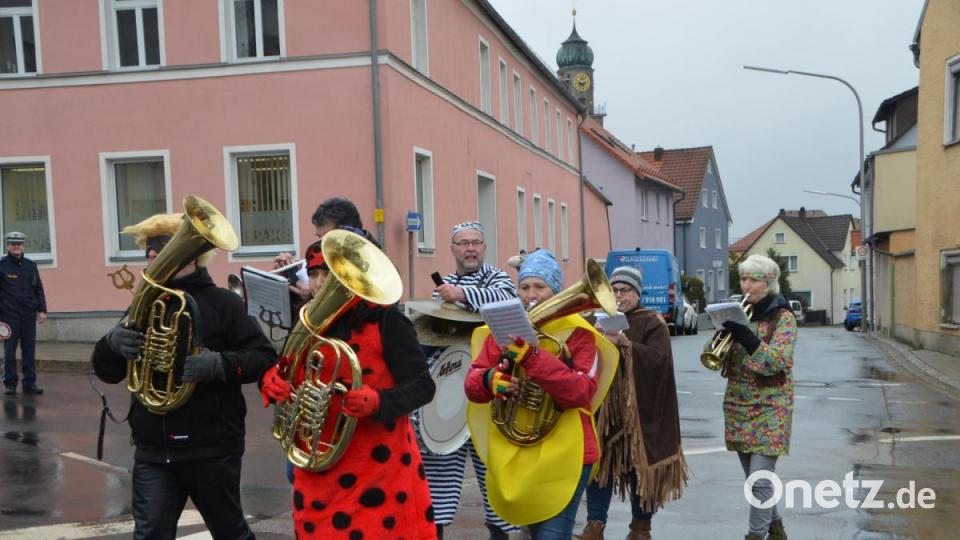 Natürlich waren auch die Waidhauser Musikanten verkleidet und spielten schwungvoll auf. Bild: dob