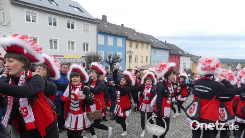 Mit 80 Reisenden bereicherte die Stadtgarde Auerbach das närrische Geschehen Bild: rn