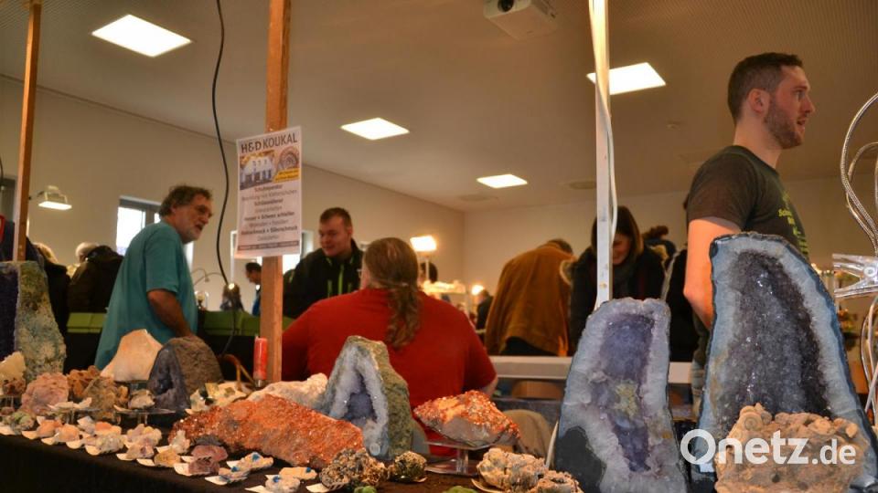 Rund 500 Gäste bewundern die Mineralien und Fossilien bei der Börse an der KTB in Windischeschenbach. Bild: fuw