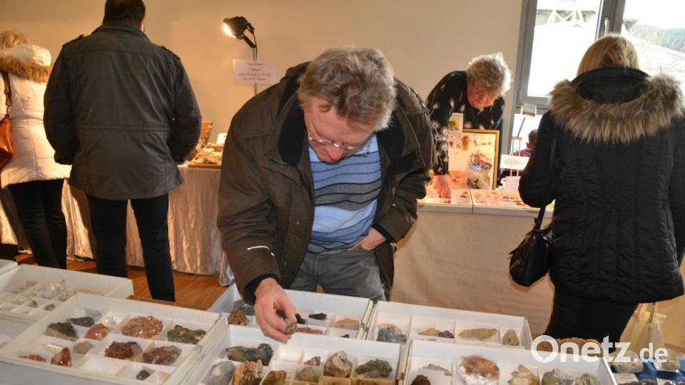 Rund 500 Gäste bewundern die Mineralien und Fossilien bei der Börse an der KTB in Windischeschenbach. Bild: fuw