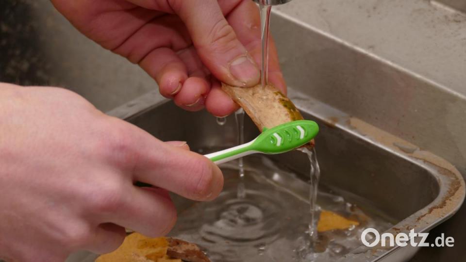 Zahnbürsten sind ideal zum Reinigen von Keramikfragmenten. Bild: tr