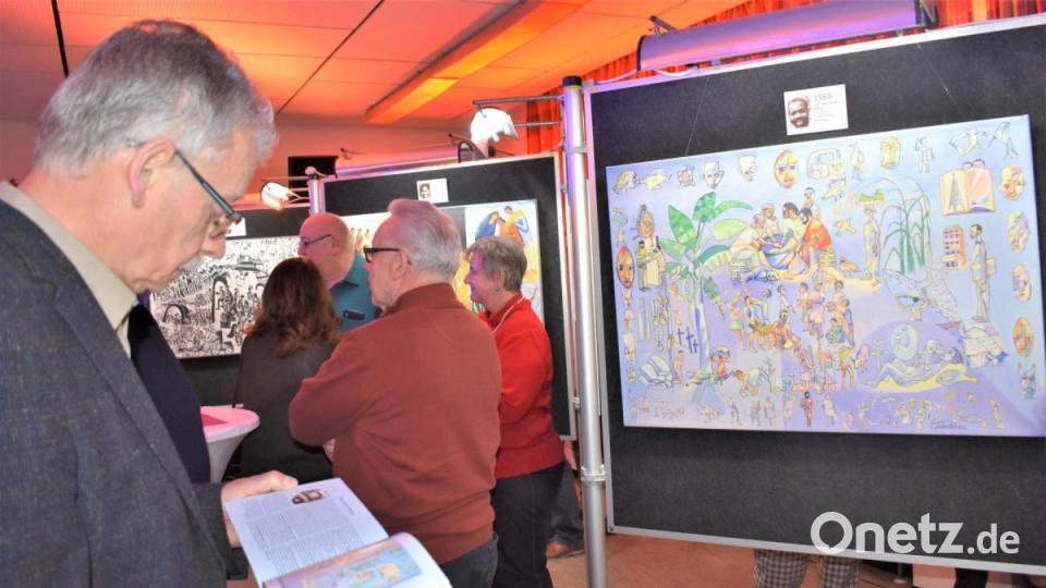 Im Grafenwöhrer Jugendheim gibt es noch bis Sonntag, 8. März, die Misereor-Hungertücher zu sehen. Die Ausstellung trägt den Titel &quot;Auf Tuchfühlung&quot;. Bild: rgr