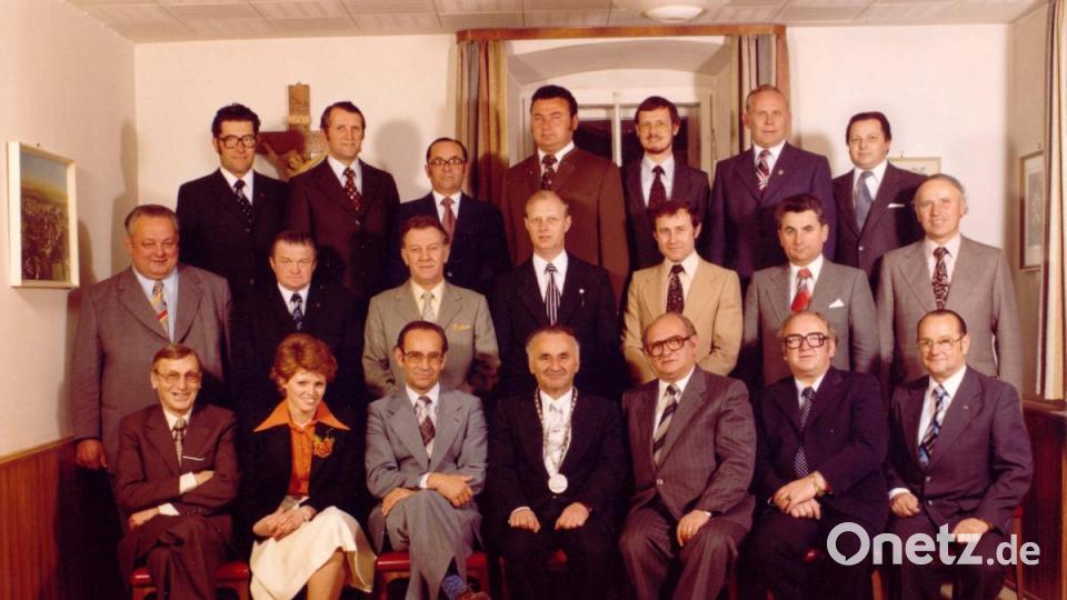 Josef Neubauers ( Mitte, Dritter von rechts) erste Periode im Stadtrat von 1978 bis 1984. Bild: exb