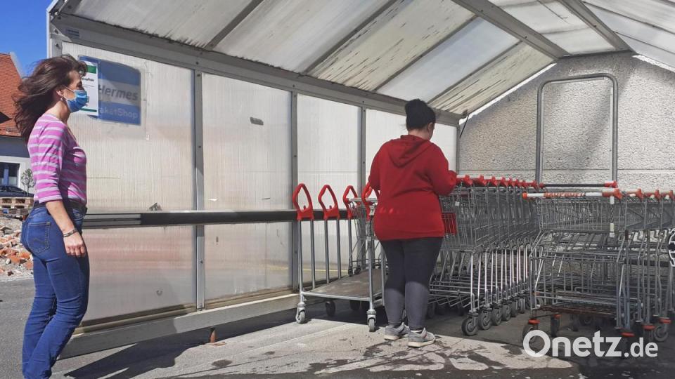 Sehr diszipliniert agierten die Tirschenreuther Kunden im Stabilo-Baumarkt, lobt Marktleiterin Rita Krapf. Bild: exb