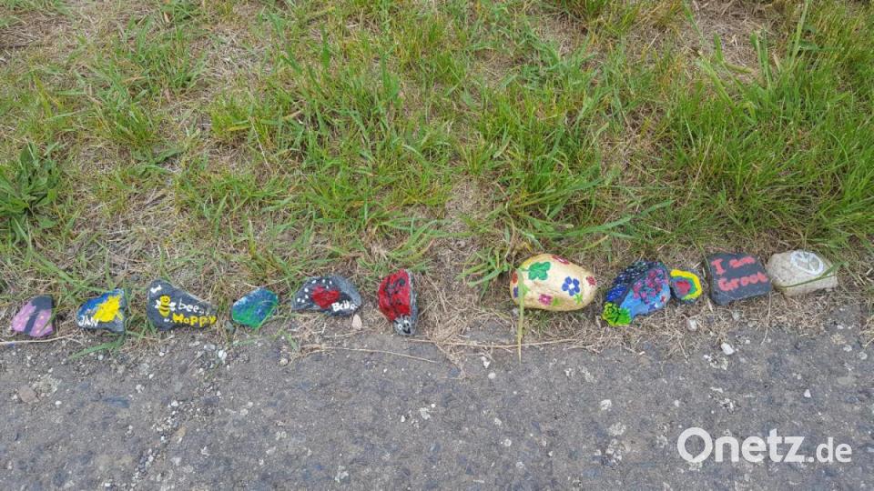 Bisher zieren 93 bunte Steine den Weg im Kohlberger Baugebiet "Im Meister". Bild: exb