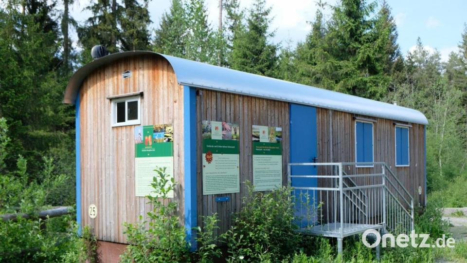Mittendrin im Erlebniswald steht die Schutzunterkunft des Waldkindergartens. Bild: do