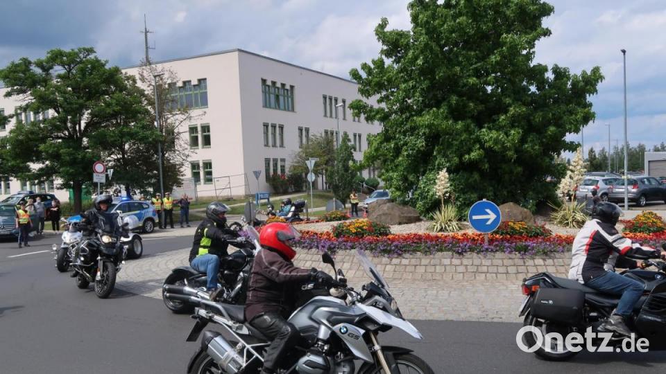 Motorrad-Korso durch die Stadt. Bild: Kunz