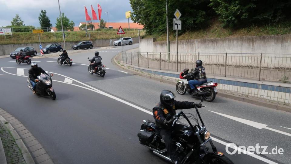 Motorrad-Korso durch die Stadt. Bild: Kunz
