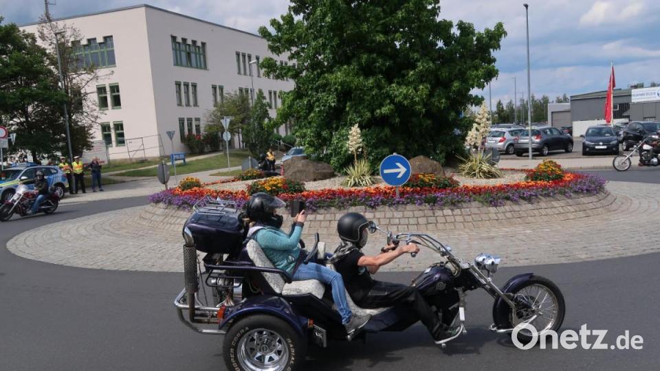 Motorrad-Korso durch die Stadt. Bild: Kunz