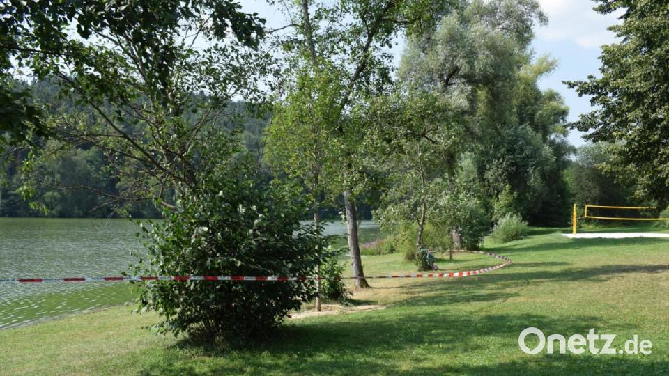 Am Trausnitzer Stausee herrscht Blaualgenalarm. Bis auf Weiteres ist der Badeplatz geschlossen. Bild: bnr