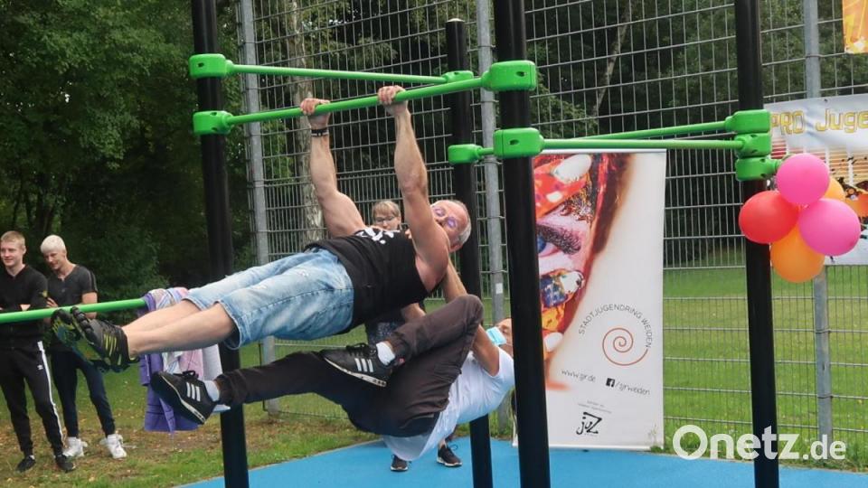 Der neue Calisthenics-Park auf dem Gelände des Weidener Jugendzentrums. Bild: Kunz