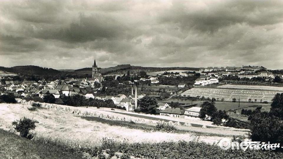 Die Stadt Tachau mit Umgebung um 1935. Bild: Archiv Heimatkreisverein Tachau
