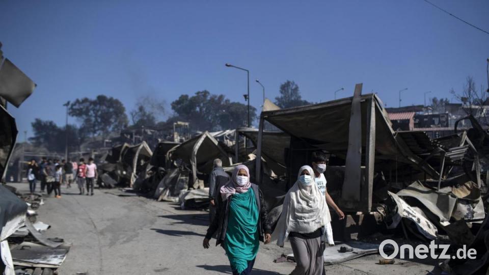 Durch den Brand im Lager Moria, das eigentlich nur auf 2800 Bewohner ausgelegt war, sind auf einen Schlag mehr als 12 000 Migranten auf Lesbos ohne Bleibe. Bild: Petros Giannakouris